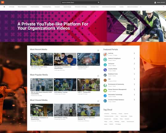 A screenshot of YouTube-like site created through VIDIZMO